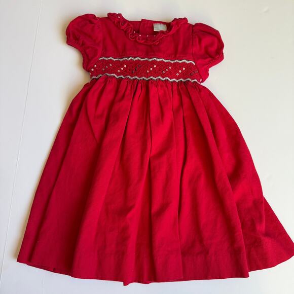 Edgehill Collection Smocked Red Dress & Bloomers 18 Months - Picture 2 of 15